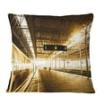 thumbnail image 1 of Designart Train at Railway Station with Sunlight - Landscape Printed Throw Pillow - 18x18, 1 of 1
