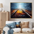 thumbnail image 1 of Designart "Train peaceful Railways Track" Transportation Floater Framed Canvas Art Print, 1 of 7