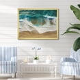 thumbnail image 1 of Designart "Tranquil Aerial View of Waves II" Coastal Framed Wall Art Decor - Coastal White Coastal Beach Entryway Framed Wall Art, 1 of 6