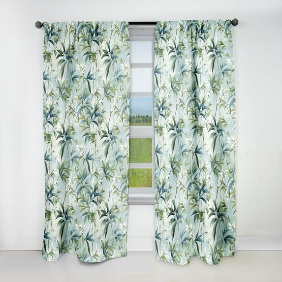 Designart "Tranquil Bamboo In The Tropics" Tropical Blackout Curtain Single Panel