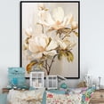 thumbnail image 1 of Designart "Tranquil Beige Elegance Of Magnolias II" Magnolias Floater Framed Canvas Art Print, 1 of 5