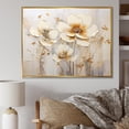 thumbnail image 1 of Designart "Tranquil Beige Floral Transitions" Seasonal Flowers Floater Framed Wall Art Living Room, 1 of 5