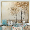 thumbnail image 1 of Designart "Tranquil Beige Trees IV" Landscape Trees Floater Framed Wall Art Living Room, 1 of 5