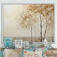 thumbnail image 1 of Designart "Tranquil Beige Trees IV" Landscape Trees Floater Framed Wall Art Living Room, 1 of 5