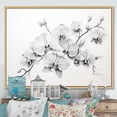 thumbnail image 1 of Designart "Tranquil Black And White Orchid II" Orchids Floater Framed Canvas Art Print, 1 of 5