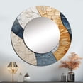 thumbnail image 1 of Designart "Tranquil Blue Stone Artwork" Spiritual Stone Beige Large Round Mirror - Round Bedroom Mirror Wall Decor - Global Round Printed Mirror - 23" x 23", 1 of 6