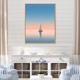 thumbnail image 1 of Designart "Tranquil Coast Pink Sailboat Snapshot I" Coastal Floater Framed Canvas Prints, 1 of 5