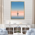 thumbnail image 1 of Designart "Tranquil Coast Pink Sailboat Snapshot I" Coastal Floater Framed Canvas Prints, 1 of 5