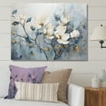thumbnail image 1 of Designart "Tranquil Elegance Of White And Blue Magnolias" Magnolias Wall Decor, 1 of 7