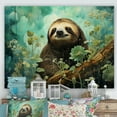 thumbnail image 1 of Designart "Tranquil Emerald Trek" Sloth Wall Decor, 1 of 7