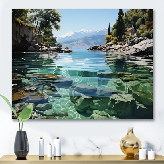 Designart "Tranquil French Riviera Calm Waters I" Landscapes Wall Art Living Room