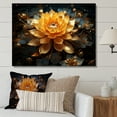 thumbnail image 1 of Designart "Tranquil Golden Lotus II" Lotus Wall Art Living Room, 1 of 7