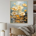 thumbnail image 1 of Designart "Tranquil Golden Pond Of Lotus I" Lotus Floater Framed Wall Art Prints, 1 of 5