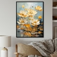 thumbnail image 1 of Designart "Tranquil Golden Pond Of Lotus I" Lotus Floater Framed Wall Art Prints, 1 of 5