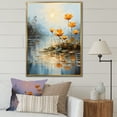 thumbnail image 1 of Designart "Tranquil Golden Pond Of Lotus II" Lotus Floater Framed Wall Decor, 1 of 5