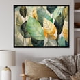 thumbnail image 1 of Designart "Tranquil Green And Yellow Leaves" Leaves Floater Framed Wall Decor, 1 of 5