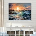 thumbnail image 1 of Designart "Tranquil Horizons At Beach Sunrise III" Ocean Floater Framed Canvas Wall Art, 1 of 5
