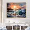 thumbnail image 1 of Designart "Tranquil Horizons At Beach Sunrise III" Ocean Floater Framed Canvas Wall Art, 1 of 5