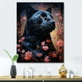 thumbnail image 1 of Designart "Tranquil Hunt Of The Noir Panther" Animals Panther Canvas Wall Art, 1 of 7