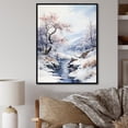 thumbnail image 1 of Designart "Tranquil Lake Winter Minimalism II" Snow Floater Framed Wall Art Living Room, 1 of 5