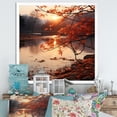 thumbnail image 1 of Designart "Tranquil Lake in Autumn II" Landscapes Framed Wall Art Decor - Country Yellow Cottage Lake Mountains Hallway Framed Wall Art Decor, 1 of 6