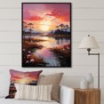 thumbnail image 1 of Designart "Tranquil Lakeside Sunrises I" Landscape Lake River Floater Framed Wall Art Living Room, 1 of 5