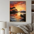 thumbnail image 1 of Designart "Tranquil Lakeside Sunrises" Landscape Lake River Floater Framed Wall Art Prints, 1 of 5