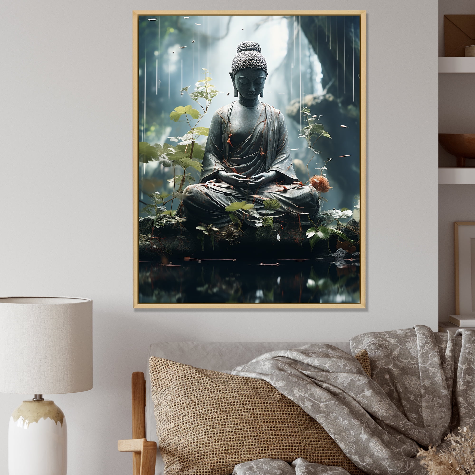 Designart "Tranquil Meditation Garden With Buddha In Zen" Meditation ...