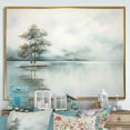 thumbnail image 1 of Designart "Tranquil Minimalistic Lake" Lakes Lakehouse Floater Framed Wall Art Prints, 1 of 5