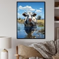 thumbnail image 1 of Designart "Tranquil Pasture With A Cow" Animals Cow Floater Framed Wall Art Prints, 1 of 5