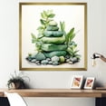 thumbnail image 1 of Designart "Tranquil Sage Spiritual Stones in Green III" Spiritual Framed Wall Art Decor - Global Green Spiritual Stone Entryway Framed Wall Art, 1 of 6