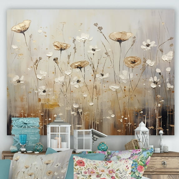 Designart "Tranquil Scene Of Wildflowers In Full Bloom I" Wildflowers Wall Art Prints