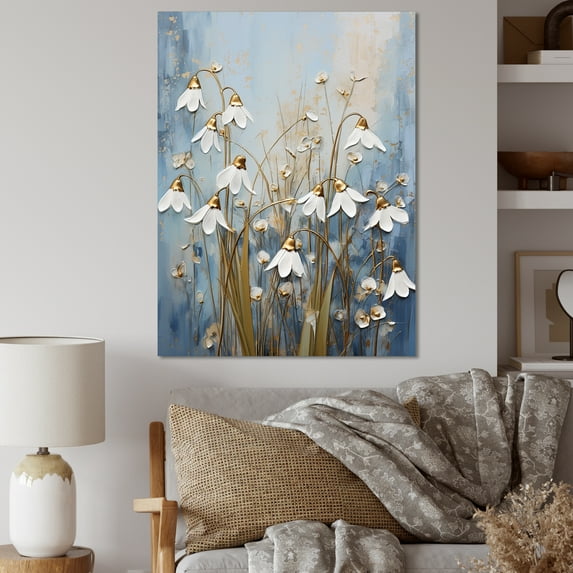 Designart "Tranquil Snowdrop Blend III" Snowdrops Wall Art Prints