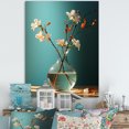 thumbnail image 1 of Designart "Tranquil Turquoise Floral Vase I" Flowers Wall Art Living Room, 1 of 7