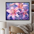 thumbnail image 1 of Designart "Tranquil Watercolor: Coral Lilies I" Lilies Floater Framed Canvas Prints, 1 of 5