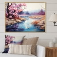thumbnail image 1 of Designart "Tranquil Waters In Alcohol Ink" Countryside Floater Framed Wall Decor, 1 of 5