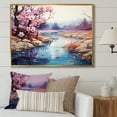 thumbnail image 1 of Designart "Tranquil Waters In Alcohol Ink" Countryside Floater Framed Wall Decor, 1 of 1
