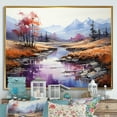 thumbnail image 1 of Designart "Tranquil Waters In Alcohol Ink I" Countryside Floater Framed Canvas Art Print, 1 of 5