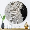 thumbnail image 1 of Designart "Tranquility Unleashed White and Black I" Abstract Marble Round Metal Art, 1 of 5