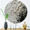 thumbnail image 1 of Designart "Tranquility Unleashed White and Black IV" Abstract Marble Metal Round Wall Art, 1 of 5