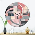 thumbnail image 1 of Designart "Transcendent Angles in Pink I" Abstract Shapes Oversized Wall Clock, 1 of 5