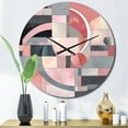 thumbnail image 1 of Designart "Transcendent Angles in Pink I" Abstract Shapes Oversized Wall Clock, 1 of 5