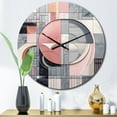 thumbnail image 1 of Designart "Transcendent Angles in Pink III" Abstract Shapes Oversized Wall Clock, 1 of 5