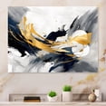 thumbnail image 1 of Designart "Transcendent Impressions in Grey and Gold II" Abstract Shapes Metal Wall Art Prints, 1 of 5