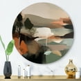 thumbnail image 1 of Designart "Transcending Reality Green and Beige I" Abstract Painting Round Metal Art, 1 of 5