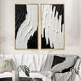 thumbnail image 1 of Designart "Transient Essence Monochrome Abstract Symphony II" Abstract Painting Framed Wall Art Set Of 2 - Modern Black Gallery Wall Frame Set For Home Decor, 1 of 6