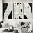 thumbnail image 1 of Designart "Transient Essence Monochrome Abstract Symphony II" Abstract Painting Framed Wall Art Set Of 3 - Black Modern Frame Gallery Wall Set For Home Decor, 1 of 6