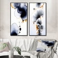 thumbnail image 1 of Designart "Transient Spirit Deep Blue Ink Abstract" Abstract Painting Framed Wall Art Set Of 2 - Modern Blue Framed Canvas Set For Living Room Decor, 1 of 6