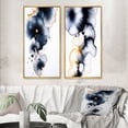 thumbnail image 1 of Designart "Transient Spirit Deep Blue Ink Abstract IV" Abstract Painting Framed Wall Art Set Of 2 - Modern Blue Frame Gallery Set For Office Decor, 1 of 6