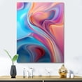 thumbnail image 1 of Designart "Transitional Shapes in Pink and Blue I" Abstract Canvas Wall Art - Modern Pink Abstract Modern Shapes Transitional Entryway Wall Art Print, 1 of 6